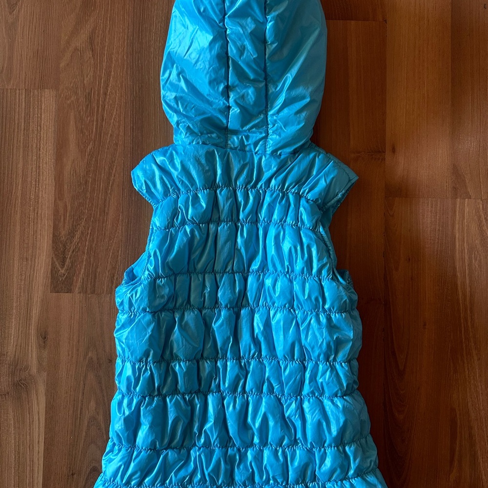 Heart n Crush Girls Sequined Turquoise Vest with hood size XL - Picture 3 of 5